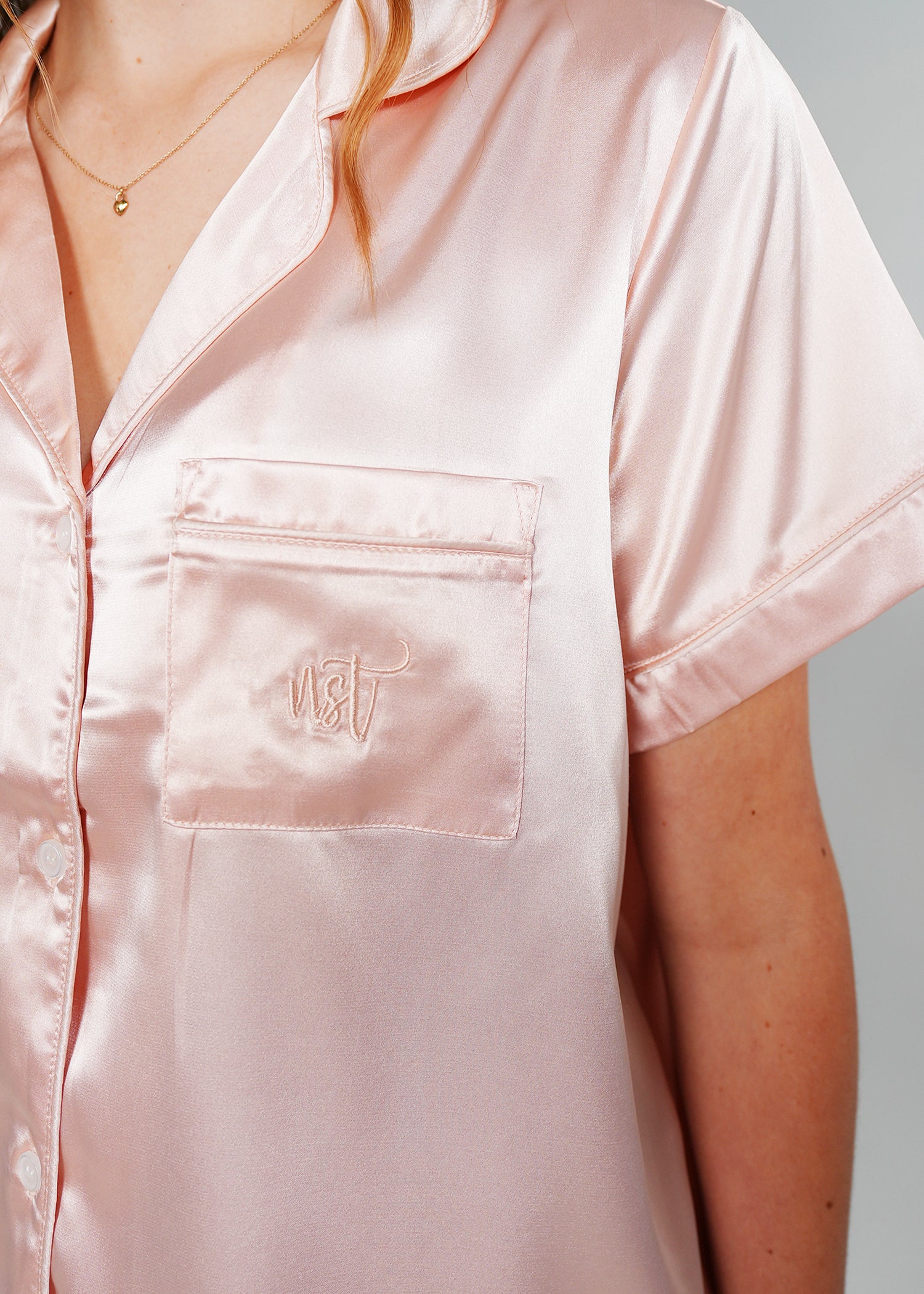 Night Sweet Thing Womens Peachy Dreams Satin Short Pyjama Set