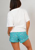 Night Sweet Thing Womens Ocean Drift T-Shirt & Short Pants PJ Set Satin Short Pyjama Set