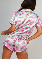 Night Sweet Thing Womens Flutter Garden Satin Short Pyjama Set