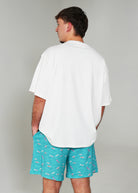 Night Sweet Thing Mens Ocean Drift T-Shirt & Short Pants PJ Set Satin Short Pyjama Set