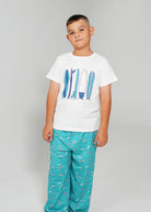 Night Sweet Thing Boys Ocean Drift T-Shirt & Long Pants PJ Set Jersey Knit Cotton Long Pyjama Set Kids