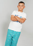 Night Sweet Thing Boys Ocean Drift T-Shirt & Long Pants PJ Set Jersey Knit Cotton Long Pyjama Set Kids