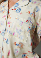 Night Sweet Thing Girls Beach Huts Jersey Knit Cotton Short Pyjama Set Kids