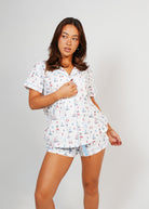 Night Sweet Thing Womens Sail Away Jersey Knit Cotton Short Pyjama Set