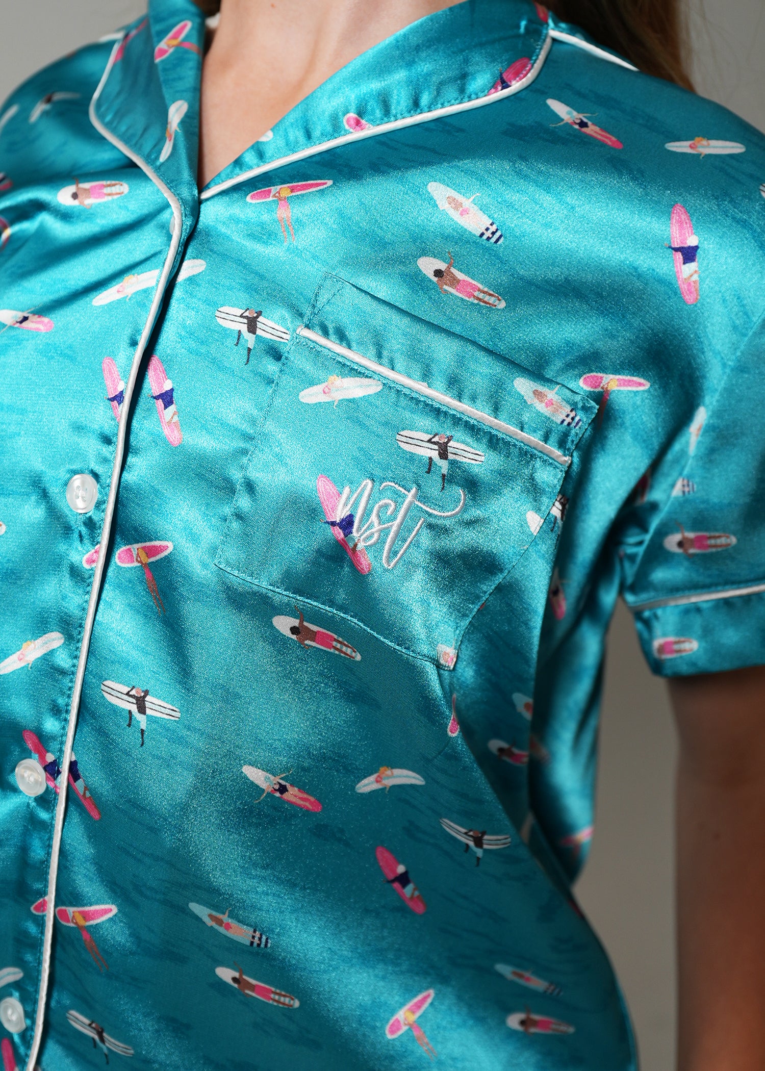 Night Sweet Thing Girls Ocean Drift Short Satin Short Pyjama Set Kids