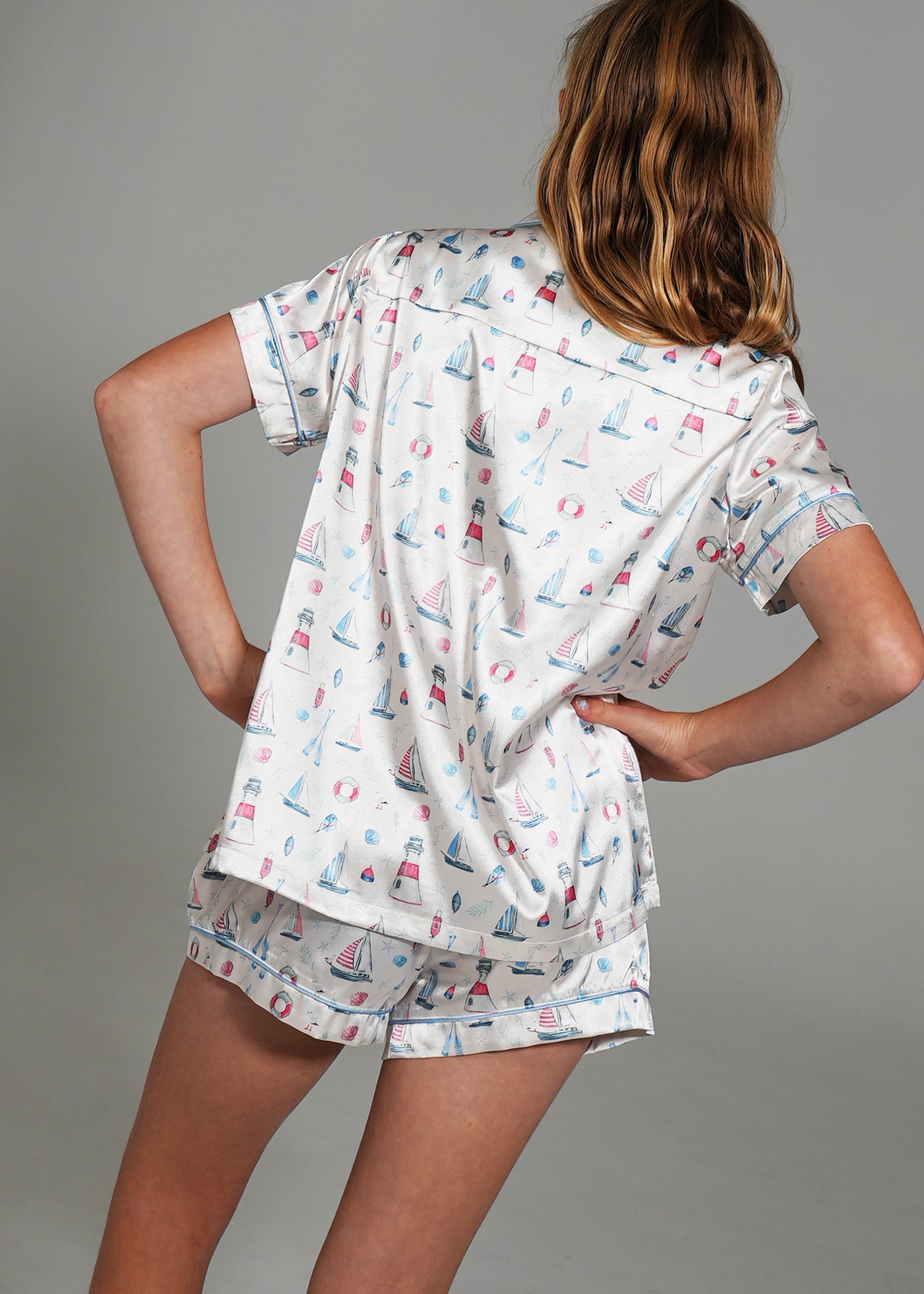 Night Sweet Thing Girls Sail Away Short Satin Short Pyjama Set Kids