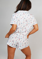 Night Sweet Thing Womens Sail Away Jersey Knit Cotton Short Pyjama Set