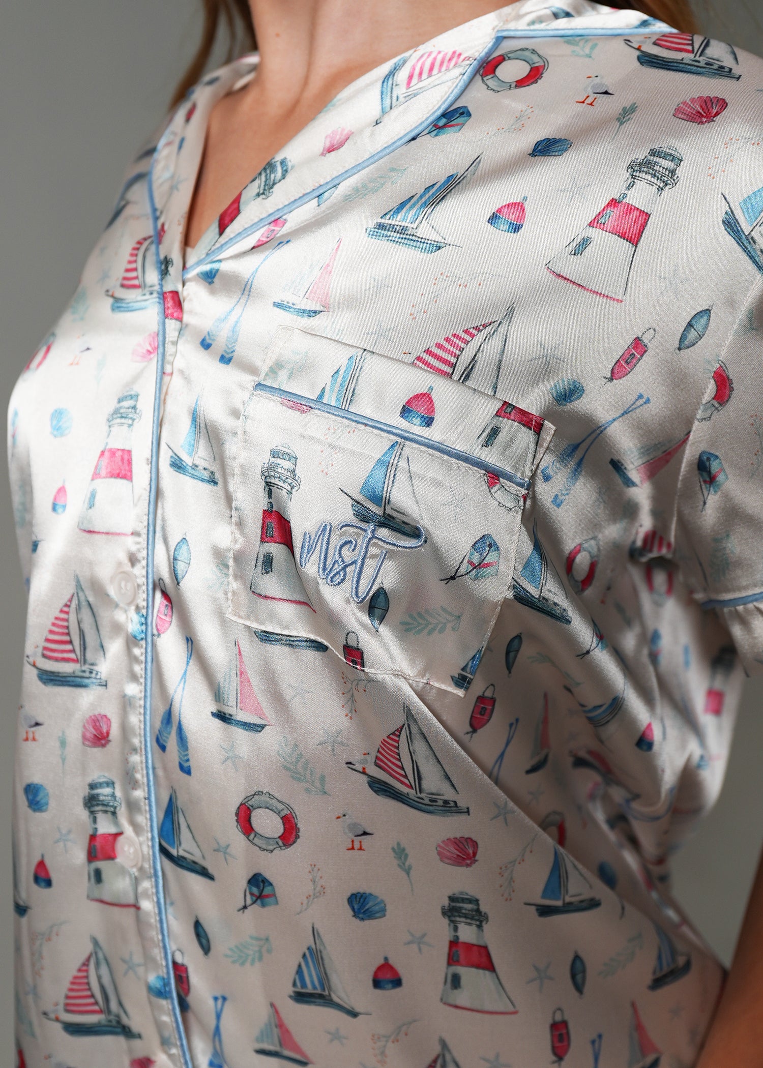 Night Sweet Thing Girls Sail Away Short Satin Short Pyjama Set Kids