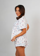 Night Sweet Thing Womens Sail Away Jersey Knit Cotton Short Pyjama Set
