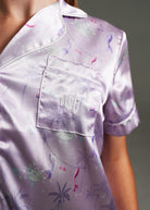Night Sweet Thing Girls Lilac Coastal Dream Short Satin Short Pyjama Set Kids