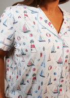 Night Sweet Thing Womens Sail Away Jersey Knit Cotton Short Pyjama Set