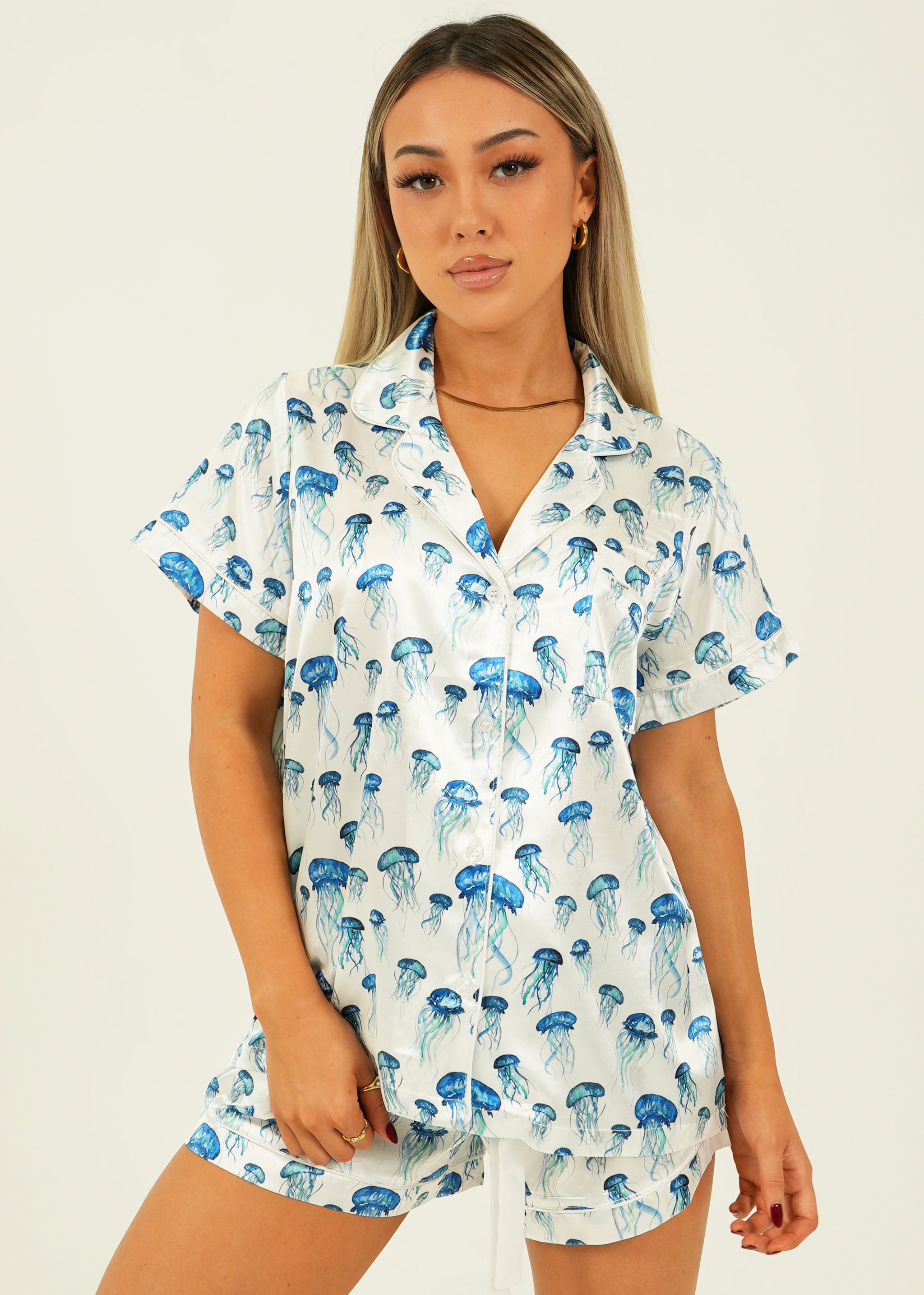 Jellyfish Satin Short Pyjama Set