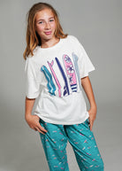 Night Sweet Thing Girls Ocean Drift T-Shirt & Long Pants PJ Set Jersey Knit Cotton Long Pyjama Set Kids