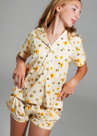 Night Sweet Thing Girls Yellow Bumble Bees Jersey Knit Cotton Short Pyjama Set Kids