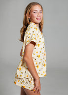 Night Sweet Thing Girls Yellow Bumble Bees Jersey Knit Cotton Short Pyjama Set Kids