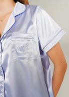 Night Sweet Thing Womens Periwinkle Satin Long Pyjama Set