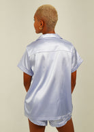 Night Sweet Thing Womens Periwinkle Satin Short Pyjama Set