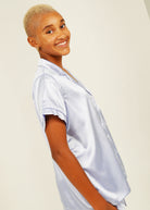 Night Sweet Thing Womens Periwinkle Satin Short Pyjama Set