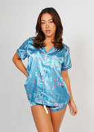 Night Sweet Thing Womens Buoy Oh Buoy Satin Short Pyjama Set