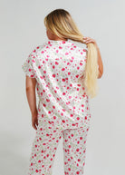 Night Sweet Thing Womens Strawberries Satin Long Pyjama Set