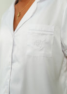 Night Sweet Thing Womens White (With White Piping) Satin Short Pyjama Set