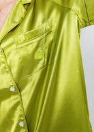 Night Sweet Thing Womens Green Apple Satin Short Pyjama Set
