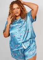 Night Sweet Thing Womens Buoy Oh Buoy Satin Short Pyjama Set