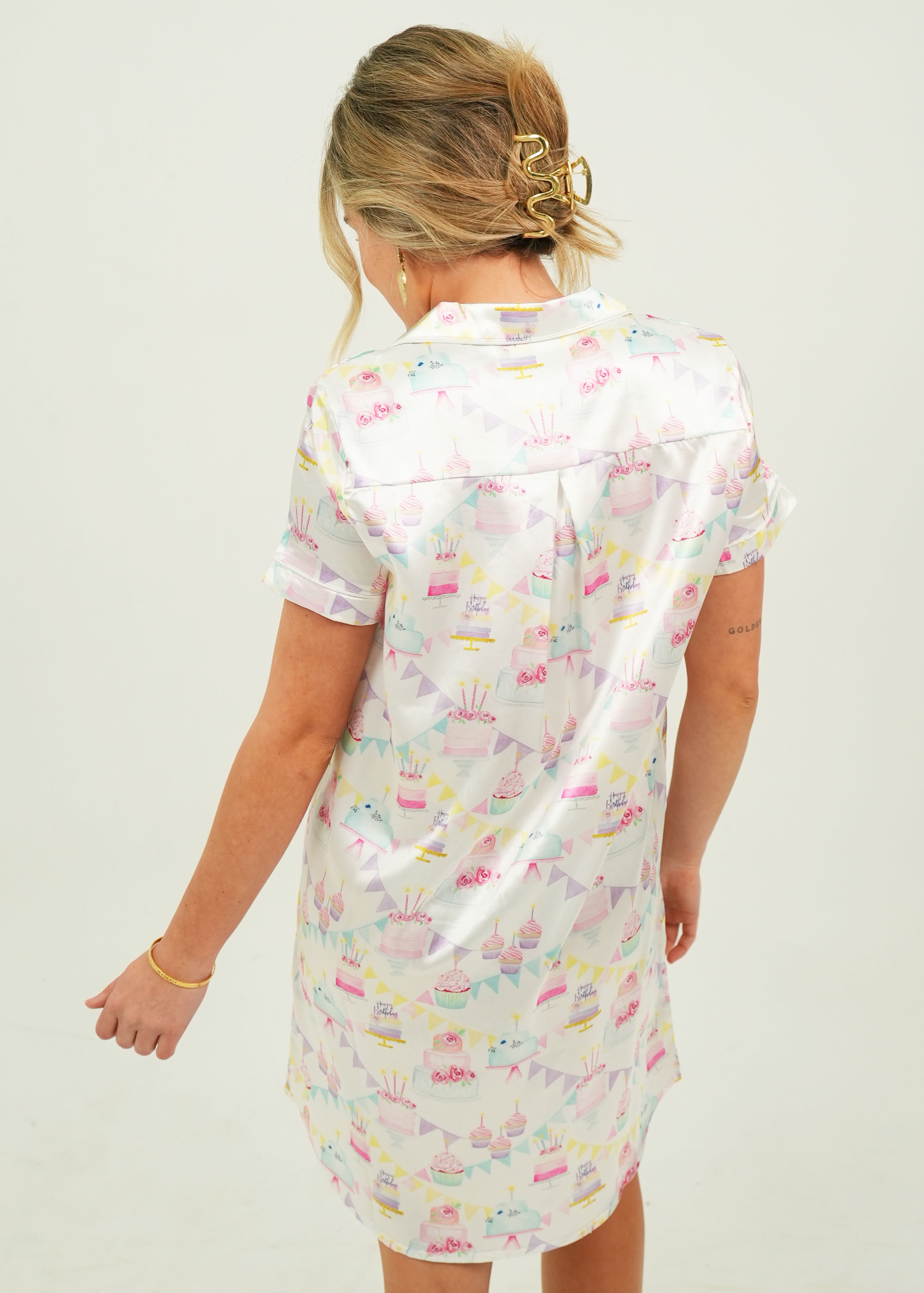 Womens Birthday Satin Night Shirt