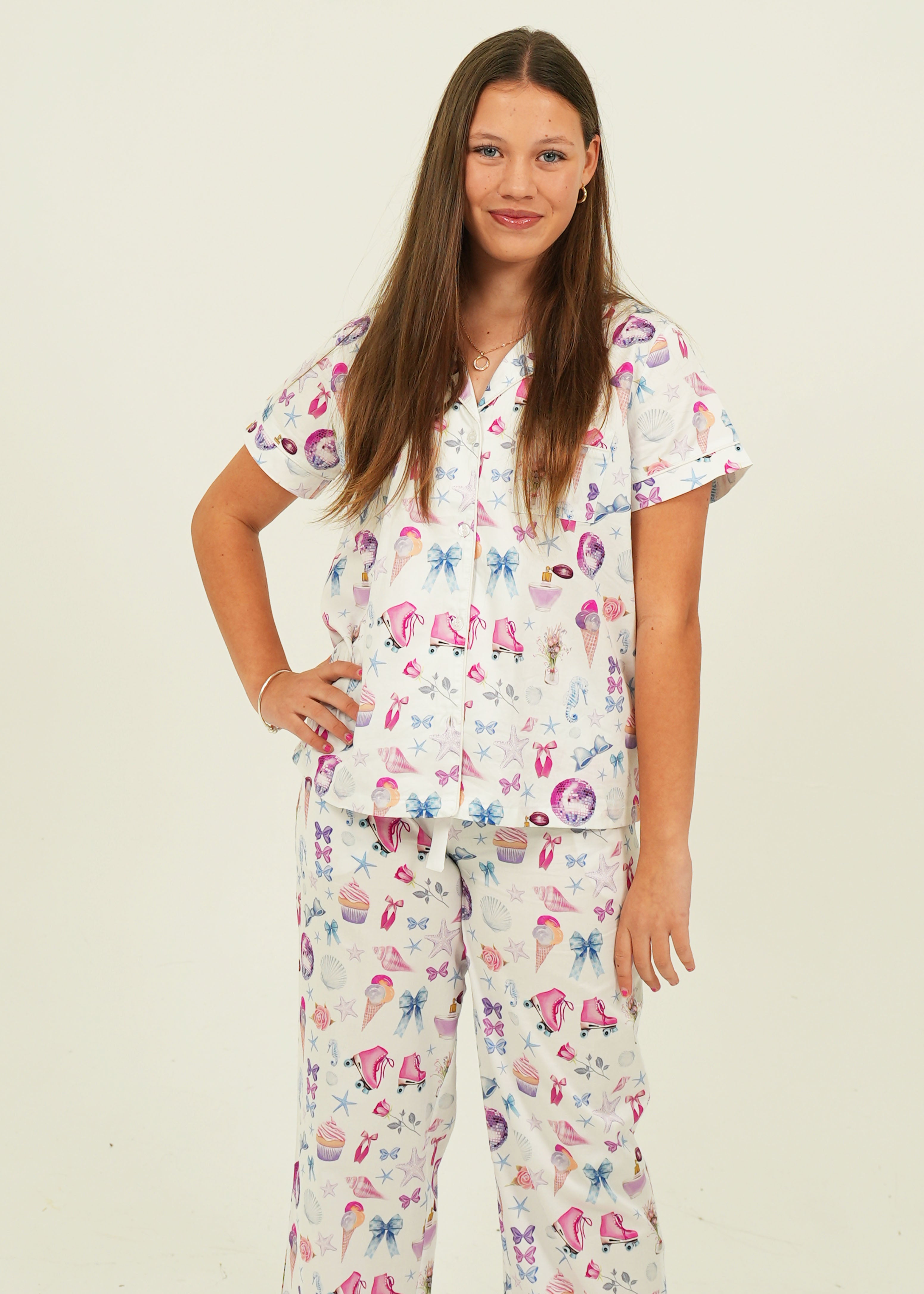 Womens Girlhood Cotton Long Pyjama Set