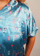 Night Sweet Thing Womens Buoy Oh Buoy Satin Short Pyjama Set
