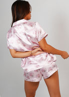 Night Sweet Thing Womens Blush Clamshell Satin Short Pyjama Set