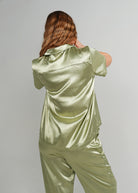 Night Sweet Thing Womens Gum Leaf Satin Long Pyjama Set
