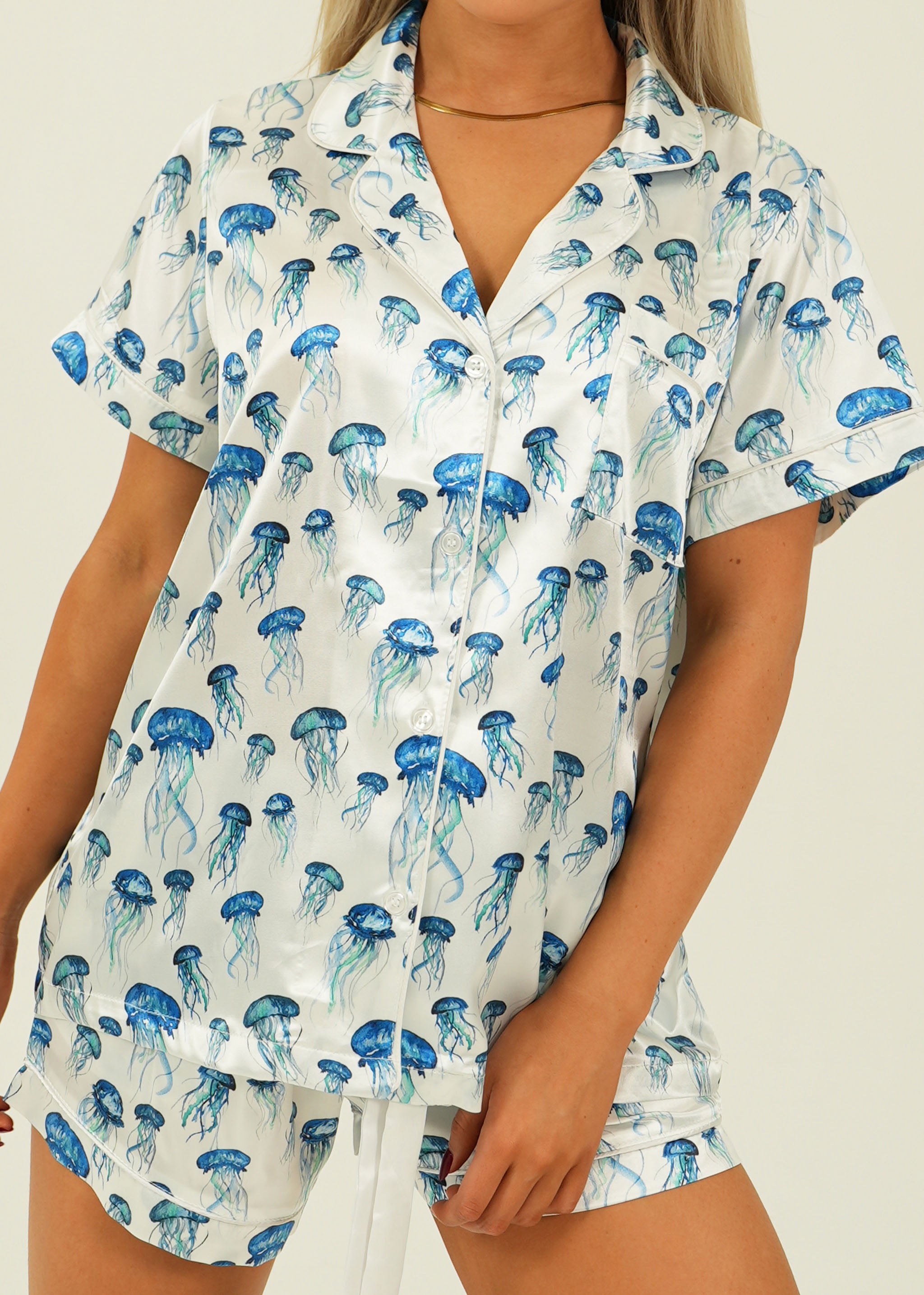 Jellyfish Satin Short Pyjama Set