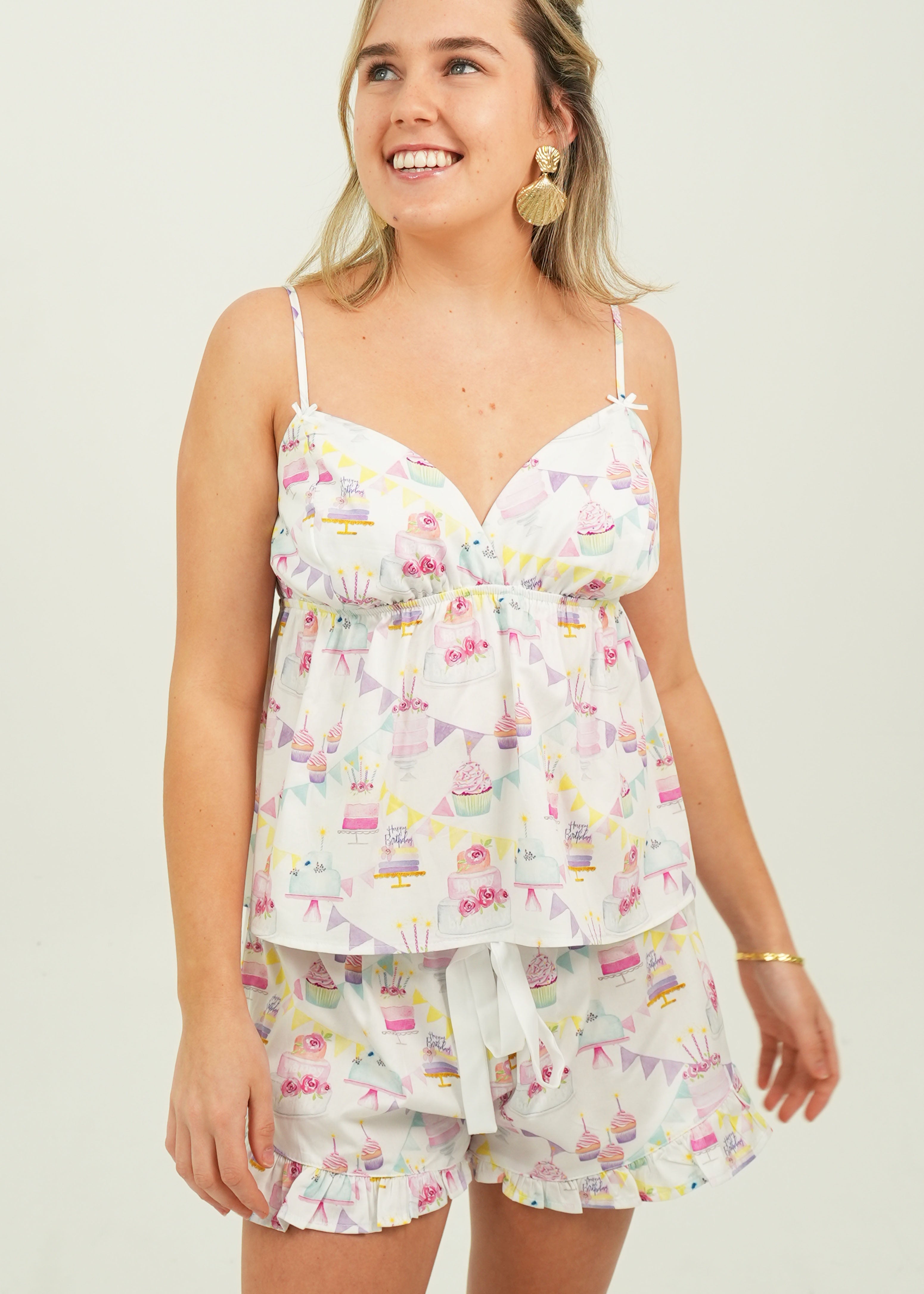 Birthday Cotton Camisole Short Pyjama Set