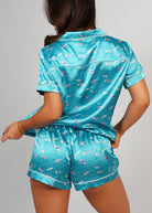 Night Sweet Thing Womens Ocean Drift Satin Short Pyjama Set