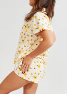 Night Sweet Thing Womens Yellow Bumble Bees Jersey Knit Cotton Short Pyjama Set