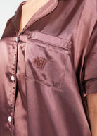 Night Sweet Thing Womens Chocolate Satin Short Pyjama Set