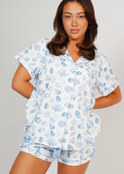Night Sweet Thing Womens Seashell Sweetheart Jersey Knit Cotton Short Pyjama Set