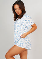 Night Sweet Thing Womens Seashell Sweetheart Jersey Knit Cotton Short Pyjama Set