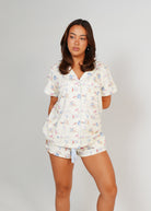 Night Sweet Thing Womens Beach Huts Jersey Knit Cotton Short Pyjama Set