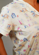 Night Sweet Thing Womens Beach Huts Jersey Knit Cotton Short Pyjama Set