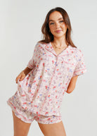 Night Sweet Thing Womens Hop To Bed Jersey Knit Cotton Short Pyjama Set
