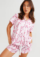 Night Sweet Thing Womens Cherry Blossom Jersey Knit Cotton Short Pyjama Set