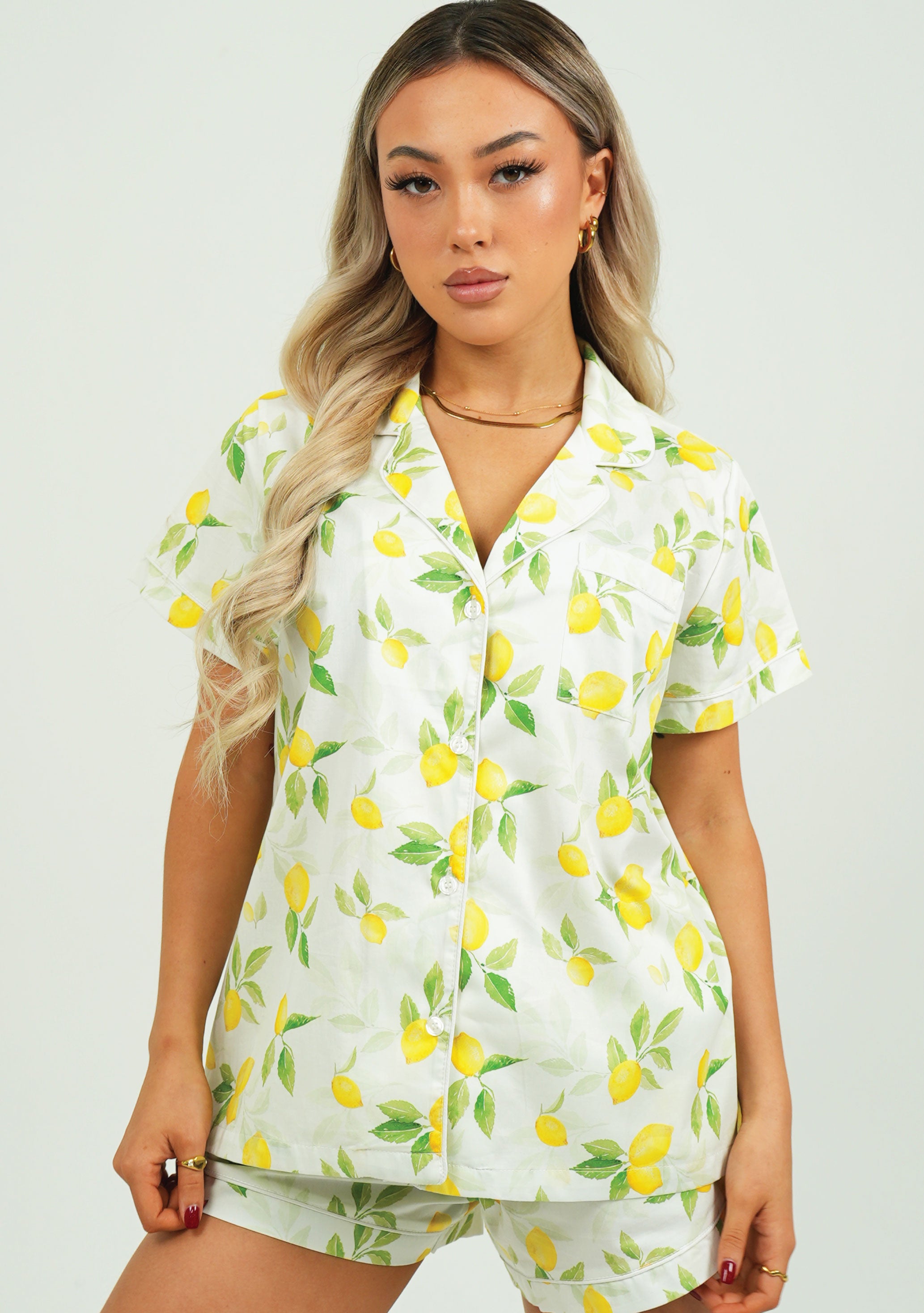 Lemon Cotton Short Pyjama Set