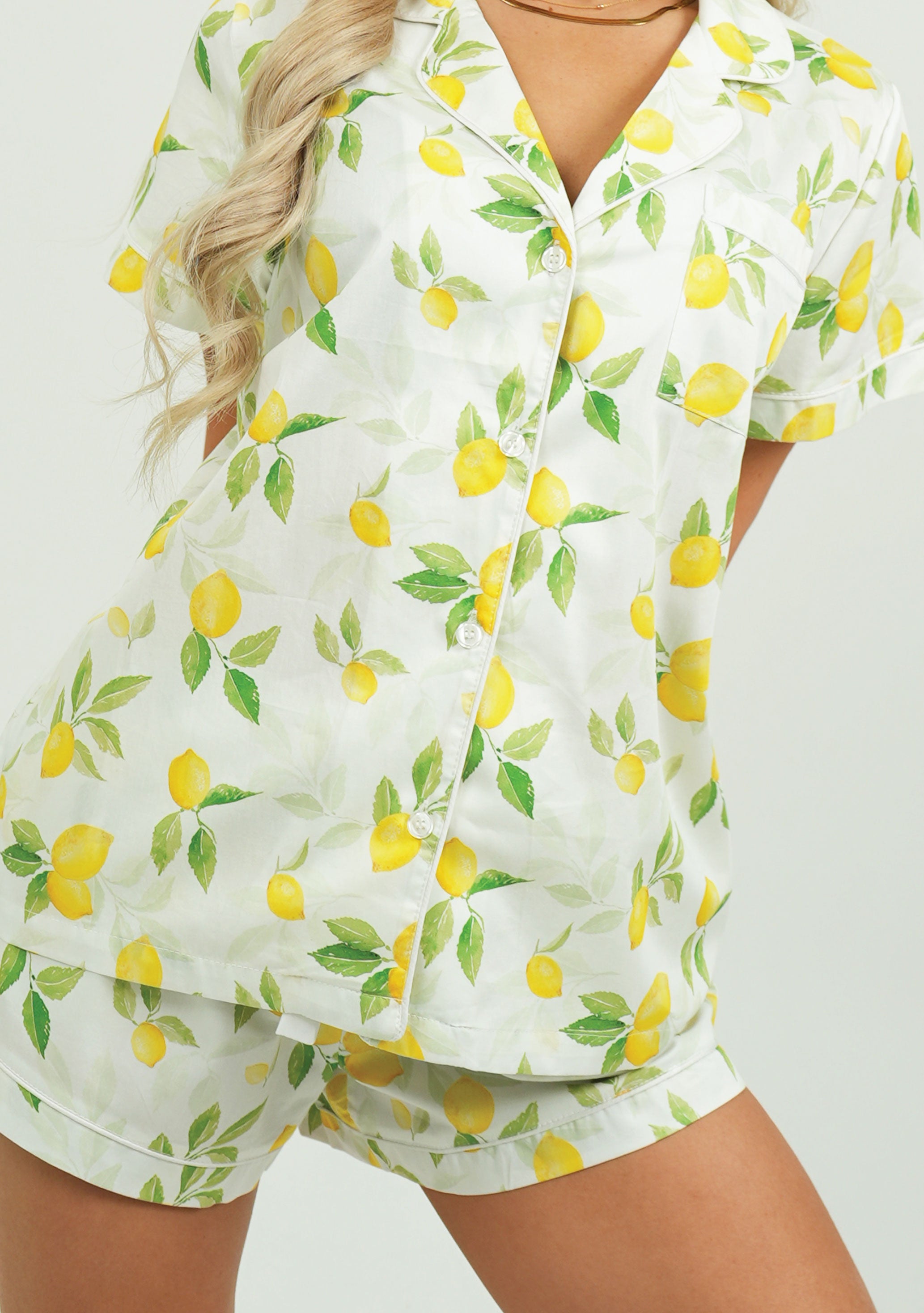 Lemon Cotton Short Pyjama Set