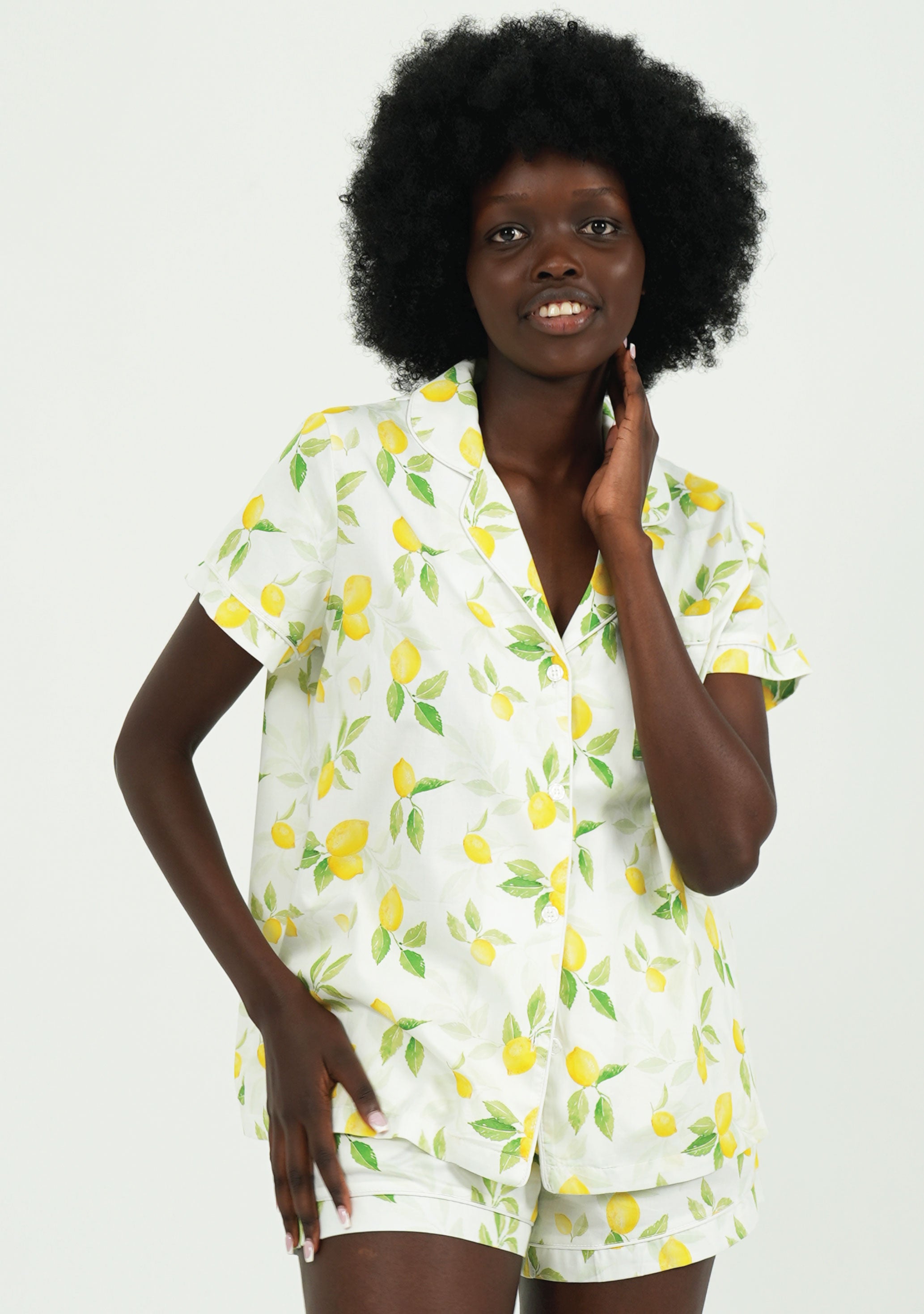 Lemon Cotton Short Pyjama Set