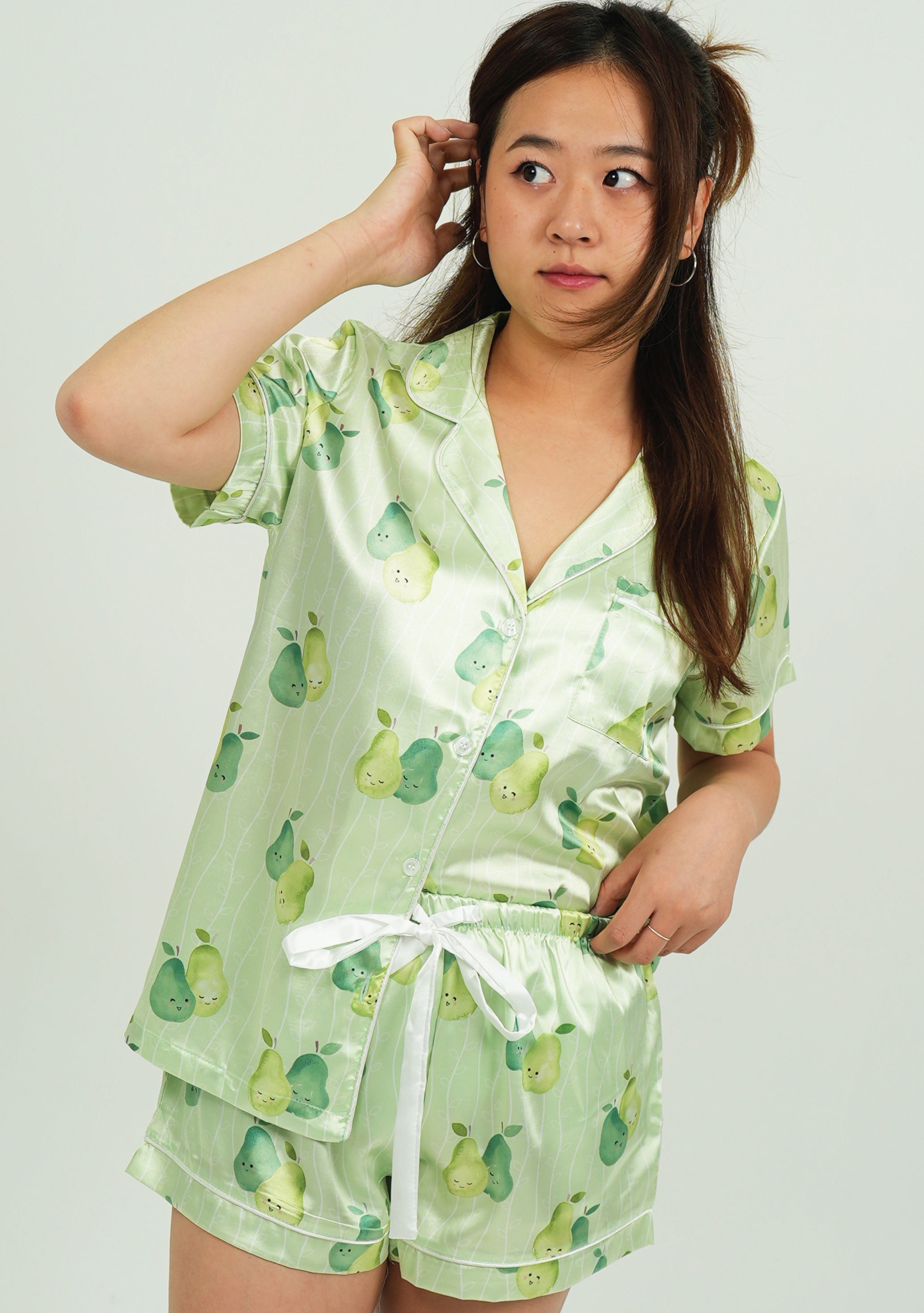 The Perfect Pear Satin Short Pyjama Set