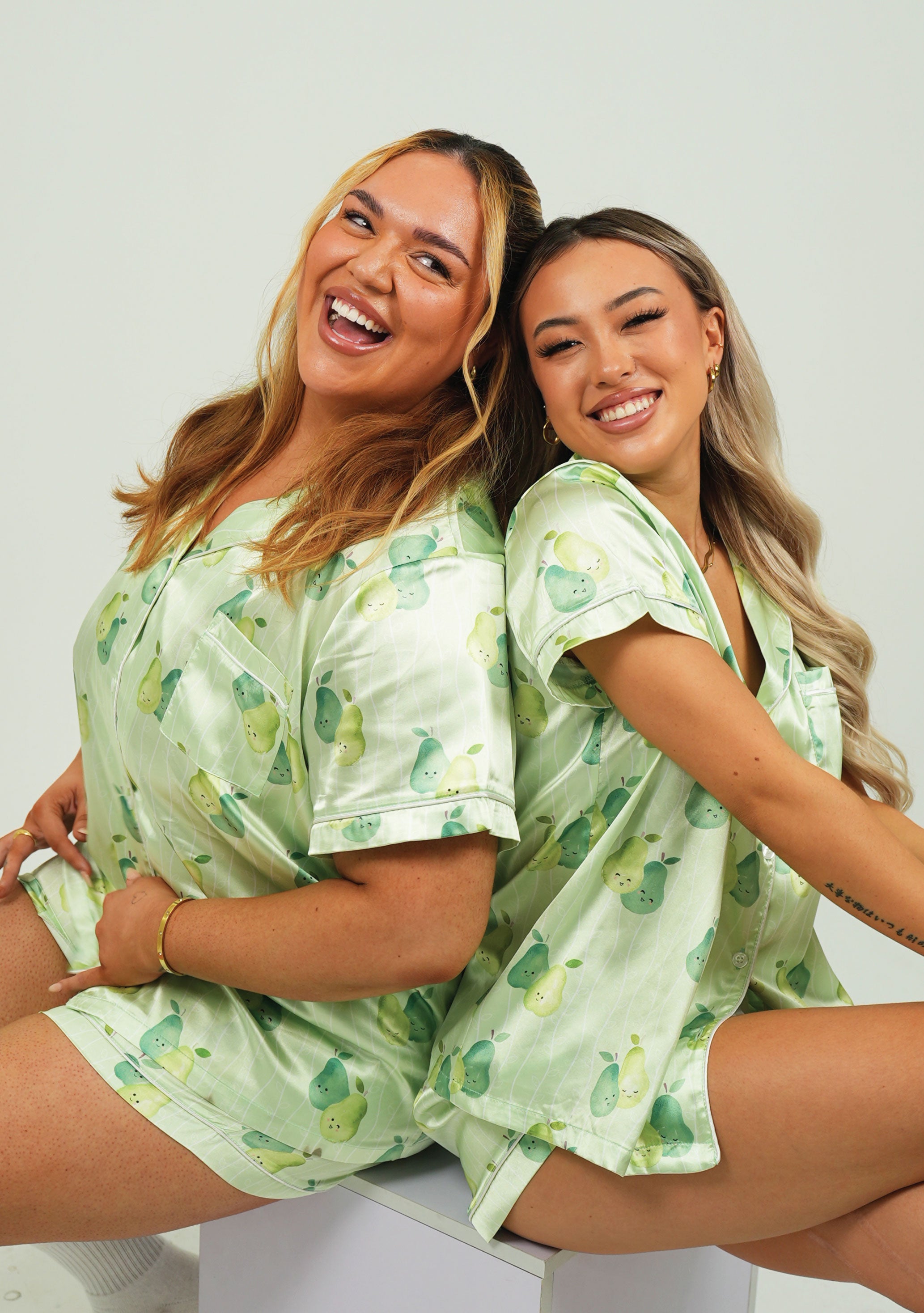 The Perfect Pear Satin Short Pyjama Set